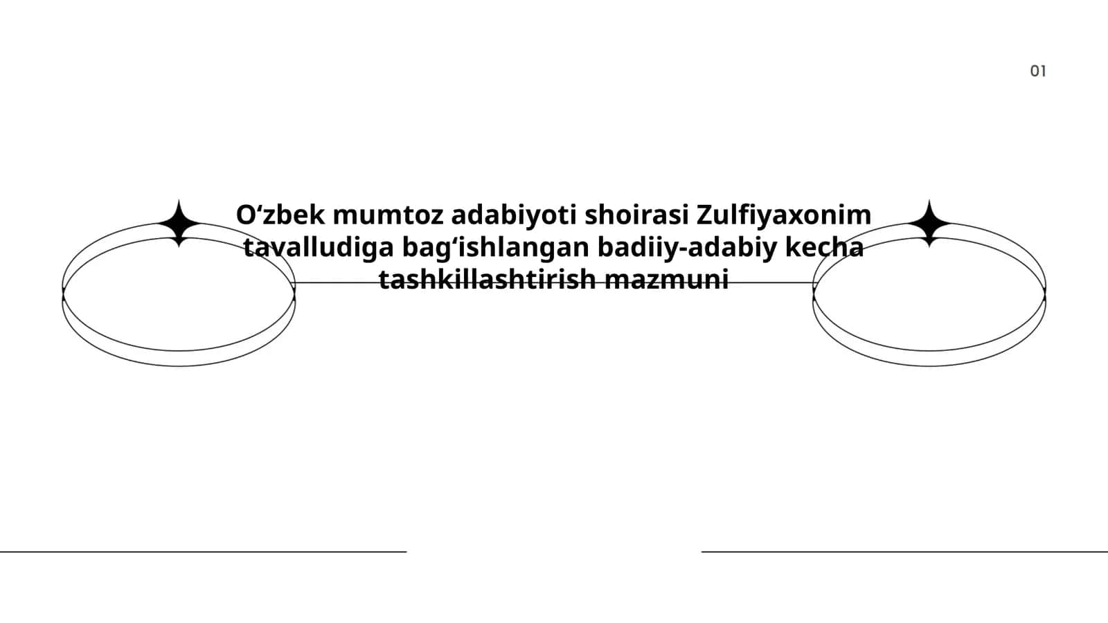 Oʻzbek mumtoz adabiyoti shoirasi Zulfiyaxonim tavalludiga bagʻishlangan badiiy-adabiy kecha tashkillashtirish mazmuni