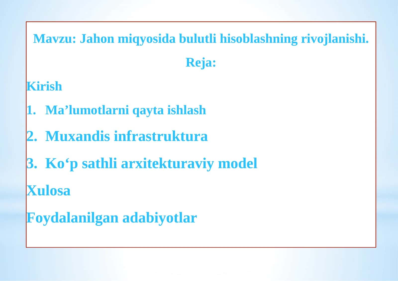 Jahon miqyosida bulutli hisoblashning rivojlanishi