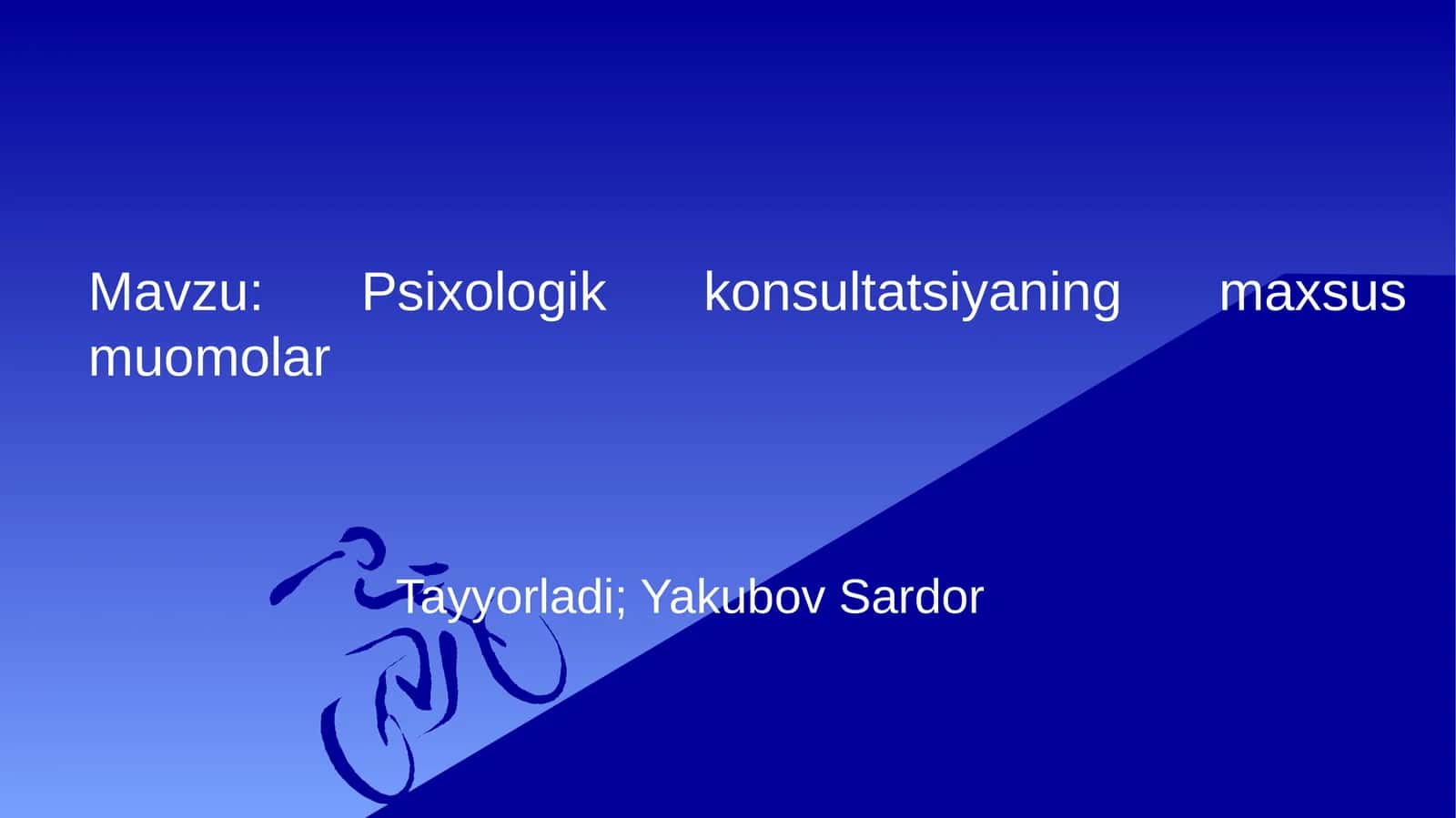 Psixologik konsultatsiyaning maxsus muomolar