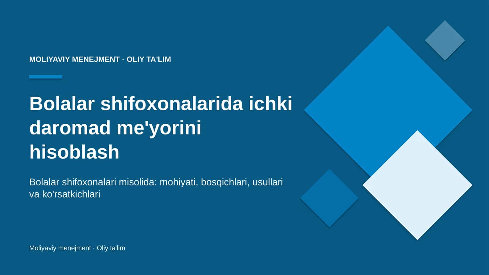 bolalar shifoxonalarida ichki daromad me'yorini hisoblash 8036