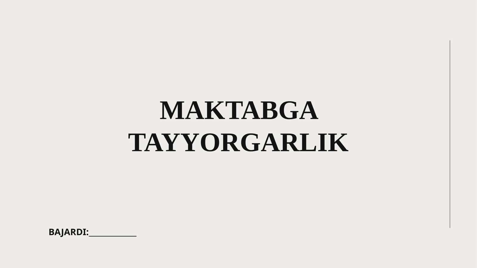 Maktabga tayyorgarlik