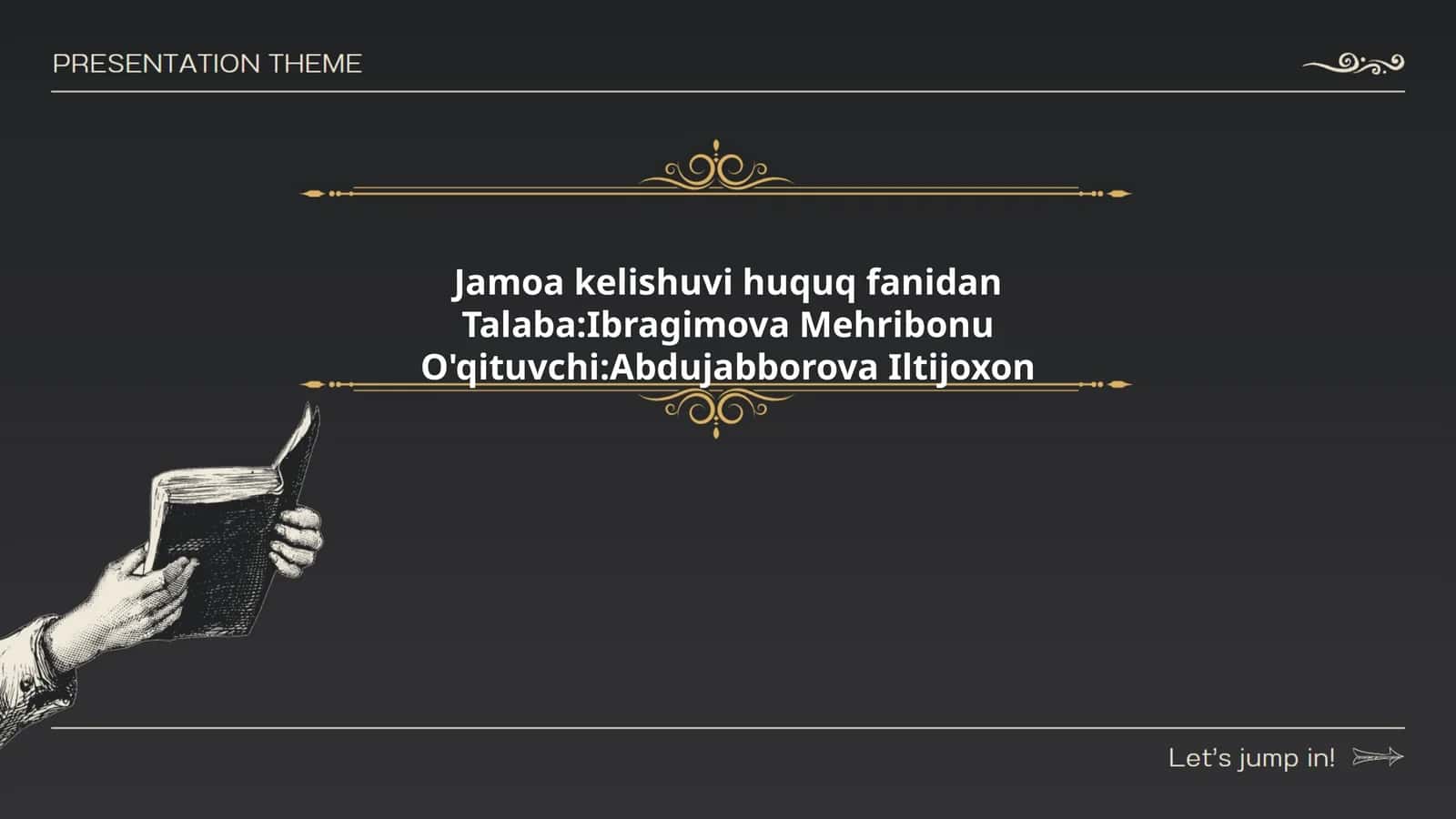 Jamoa kelishuvi huquq fanidan
