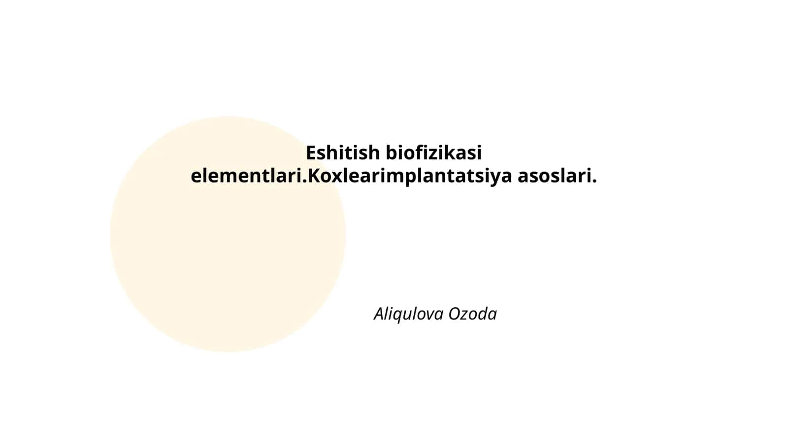 Eshituv tizimi va uning biofizik aspektlari