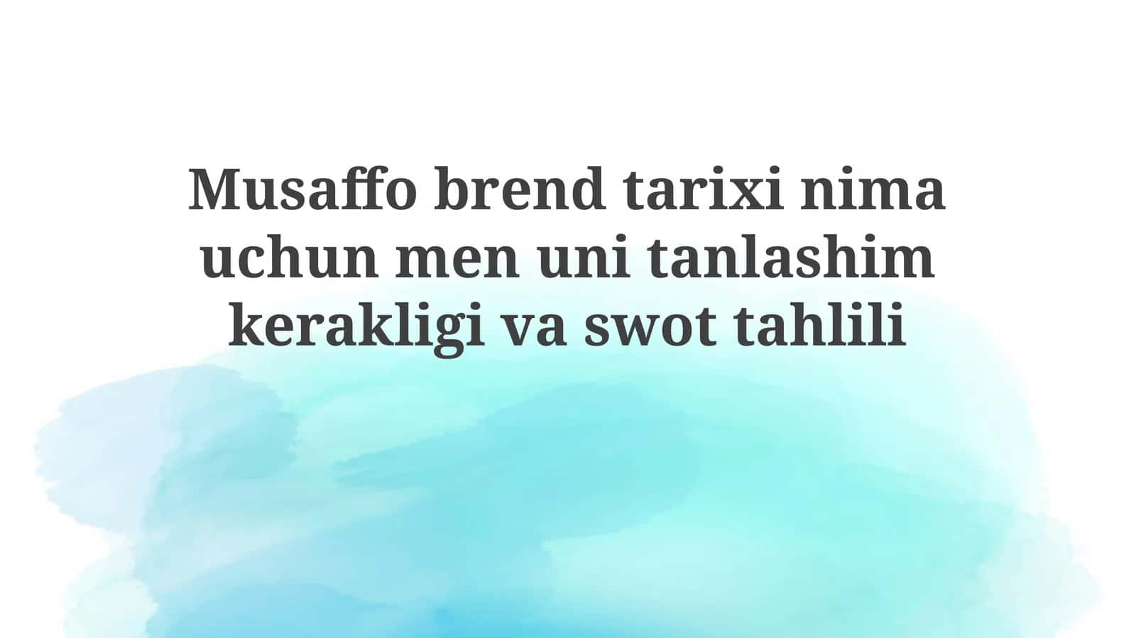 Musaffo Brendi Tarixi