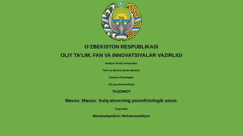 Xulq-atvorning psixofiziologik asosi