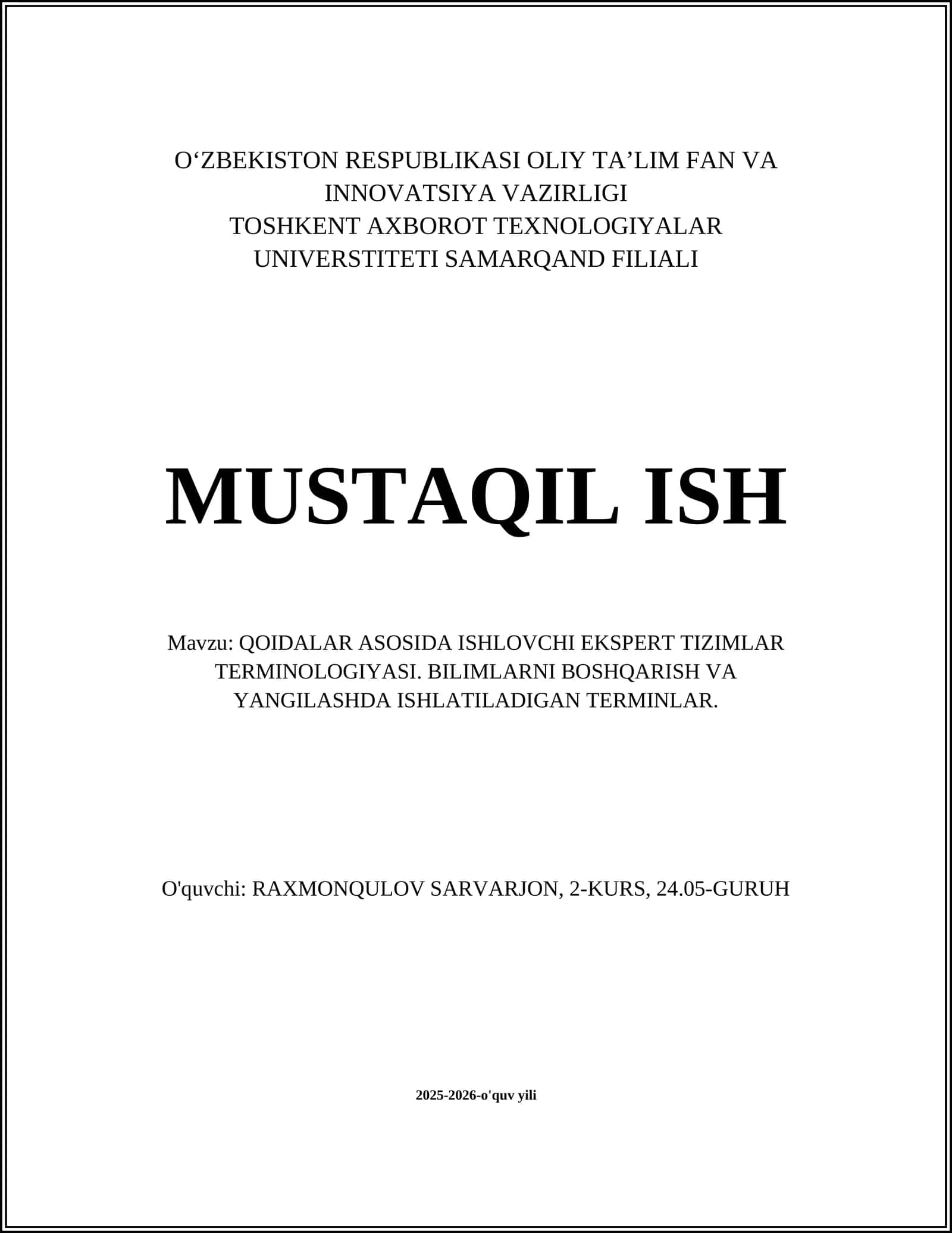 Qoidalarga asoslangan ekspert tizimlar (QAE tizimlari)