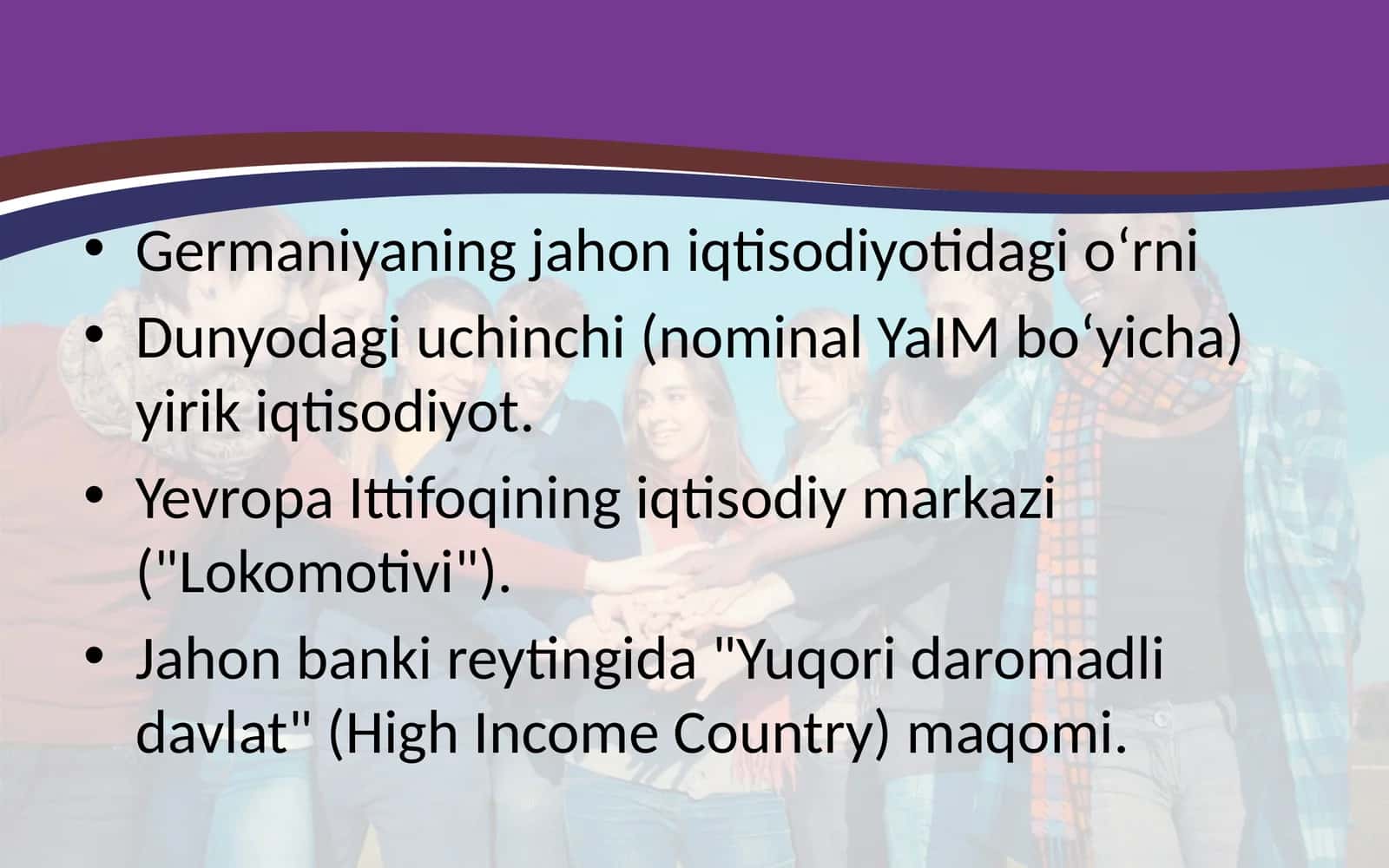 Germaniyaning jahon iqtisodiyotidagi o‘rni