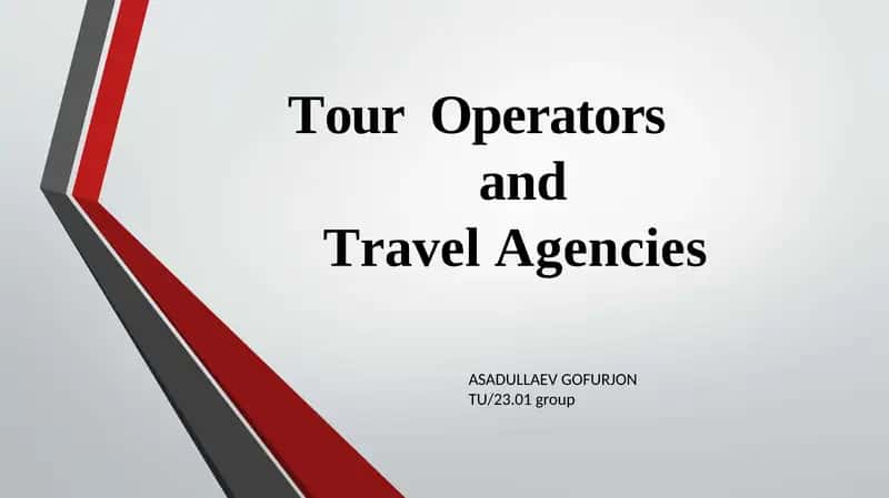 Tour Operators and Travel Agencies