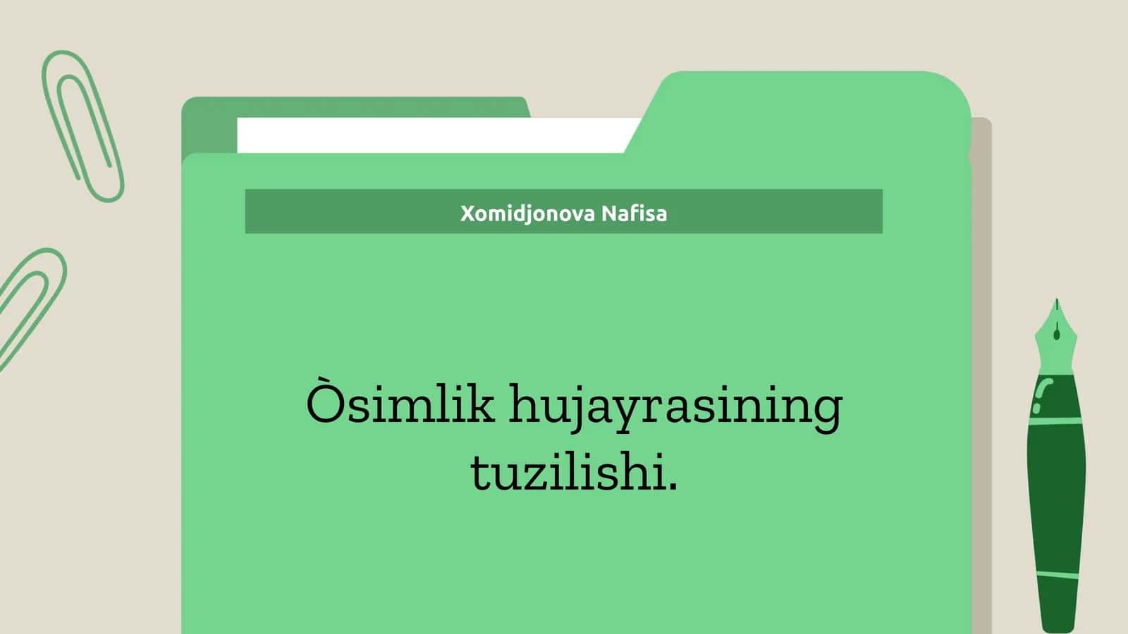 Òsimlik hujayrasining tuzilishi