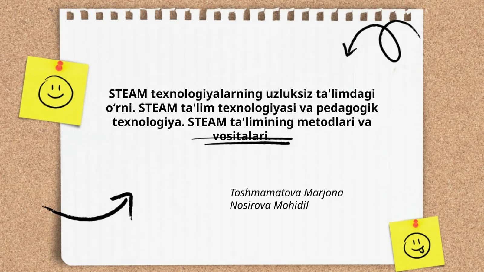 STEAM texnologiyalarning uzluksiz ta'limdagi oʻrni