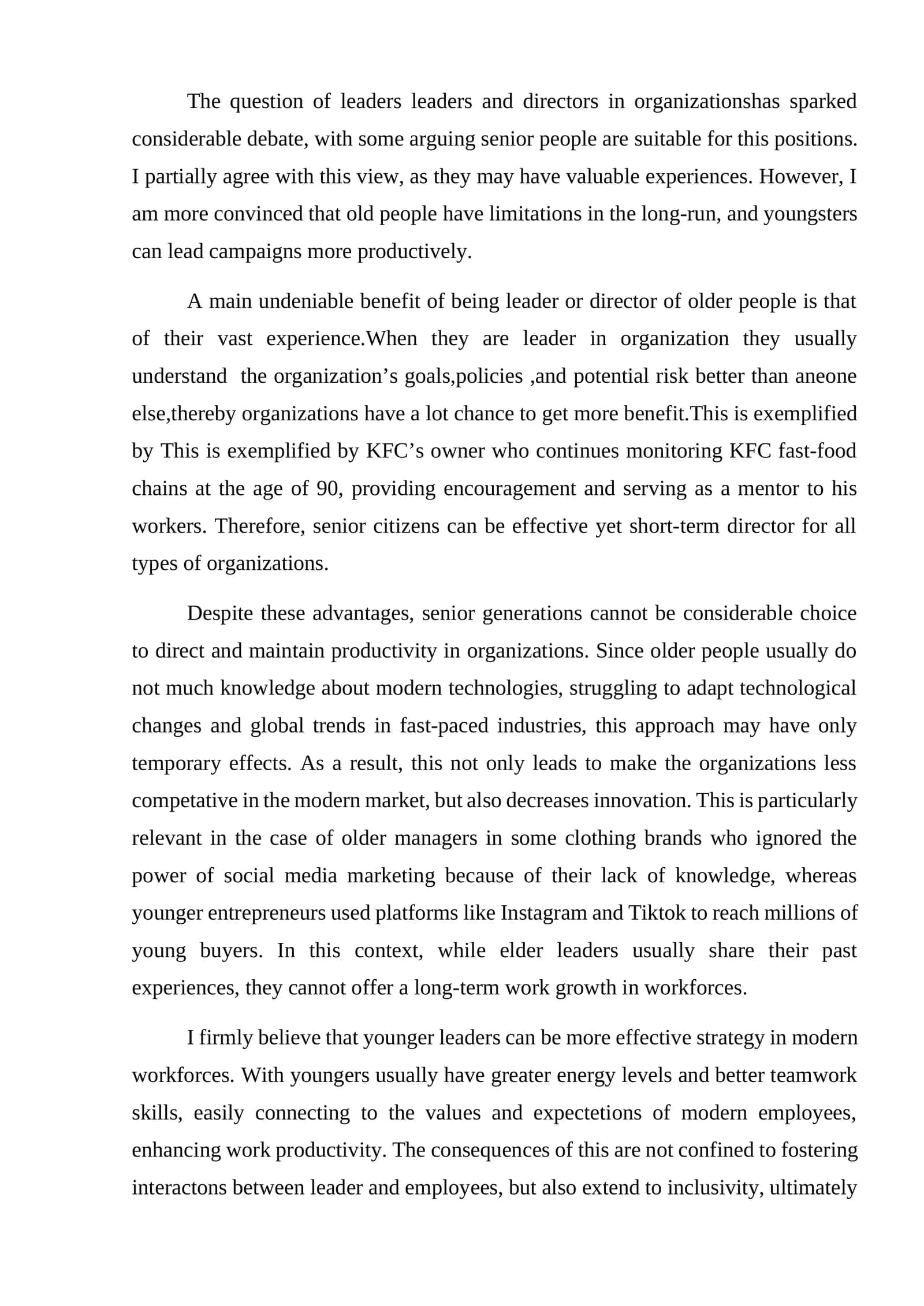 Experience of Senior Leaders in Organizations