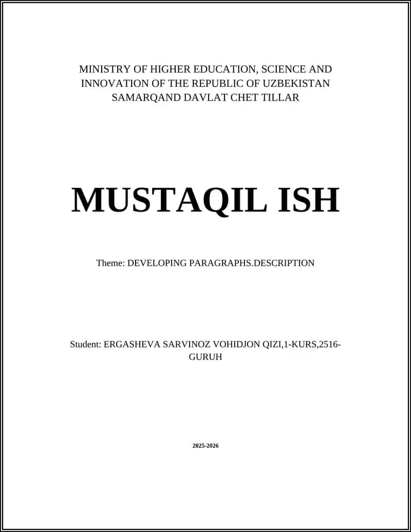 MUSTAQIL ISH
