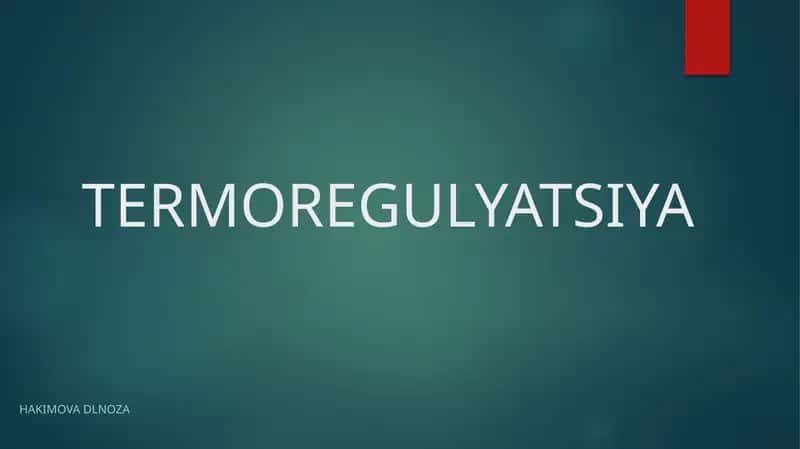 TERMOREGULYATSIYA
