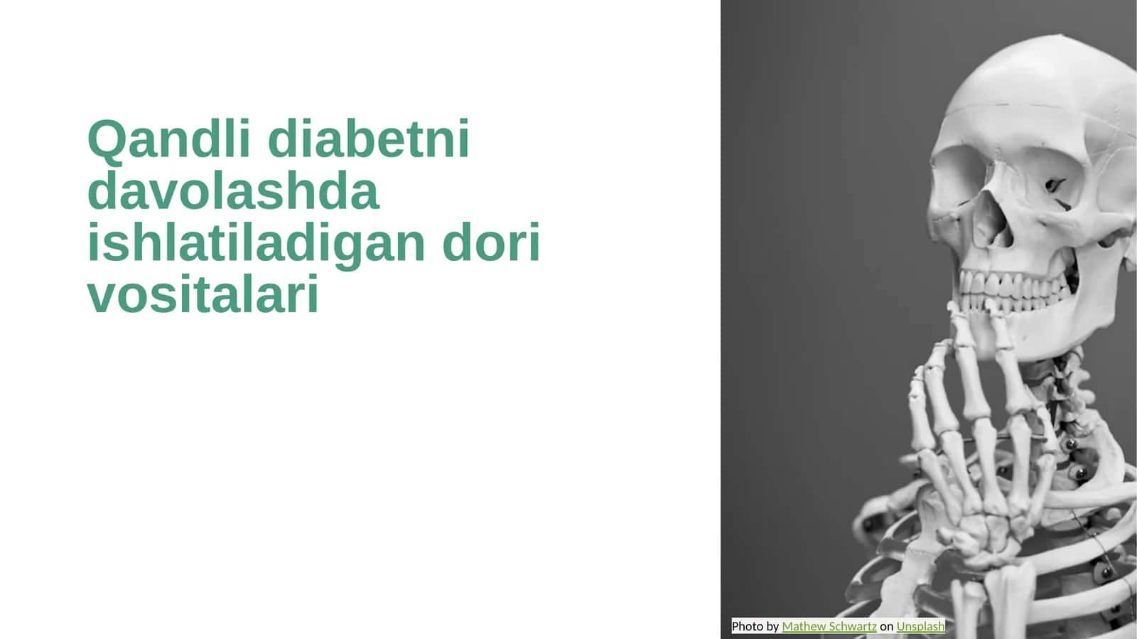 Qandli diabetni davolashda ishlatiladigan dori vositalari