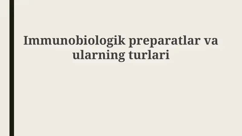 Immunobiologik preparatlar