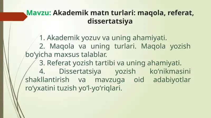 Akademik yozuv va uning ahamiyati