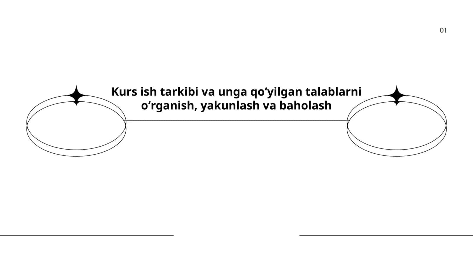 Kurs ish tarkibi va unga qoʻyilgan talablarni oʻrganish, yakunlash va baholash