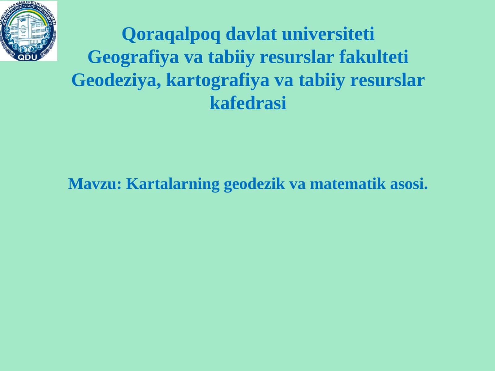 Kartografik proekciyalarni tasniflanishi