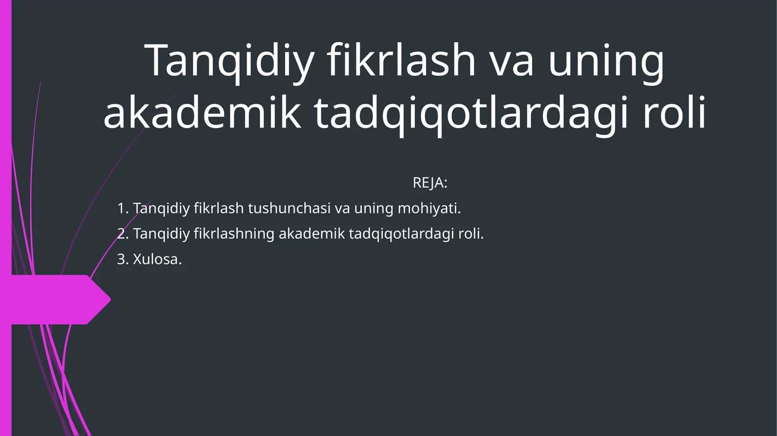 Tanqidiy fikrlash va uning akademik tadqiqotlardagi roli