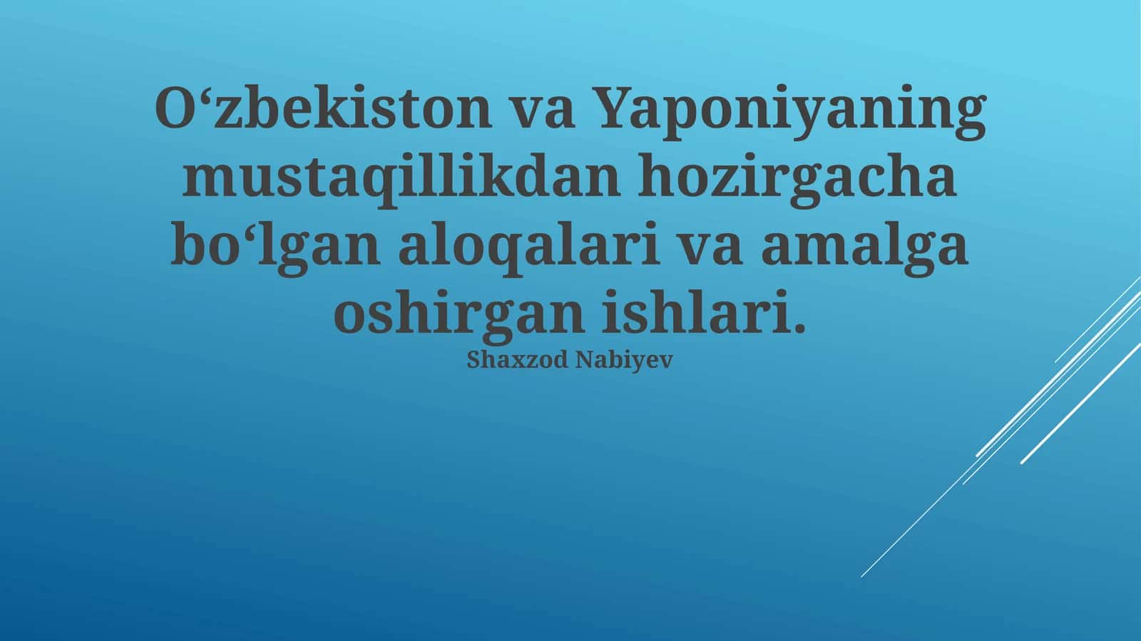 O'zbekiston va Yaponiya munosabatlari