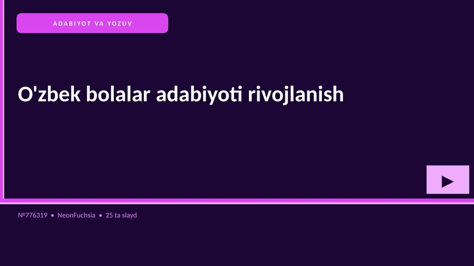 O'zbek bolalar adabiyoti rivojlanish