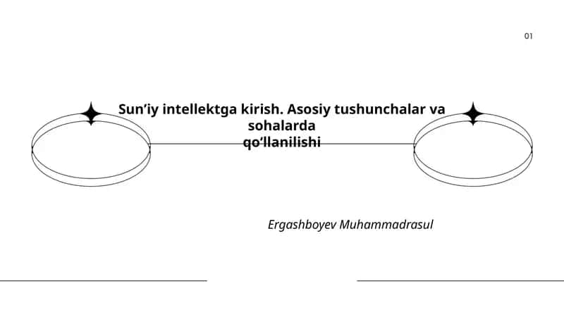 Sun’iy intellektga kirish. Asosiy tushunchalar va sohalarda qo‘llanilishi
