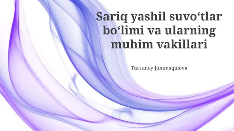 Yashil suv oʻtlari bo'limlari