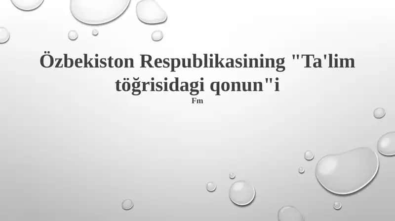 Ta'lim töğrisidagi qonun