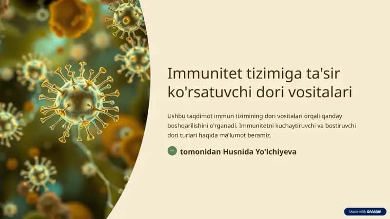 Immunitet tizimiga ta'sir ko'rsatuvchi dori vositalari