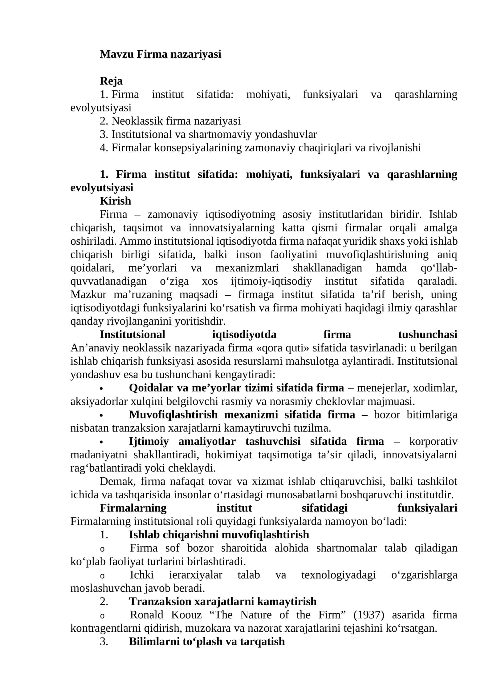 Firma nazariyasi
