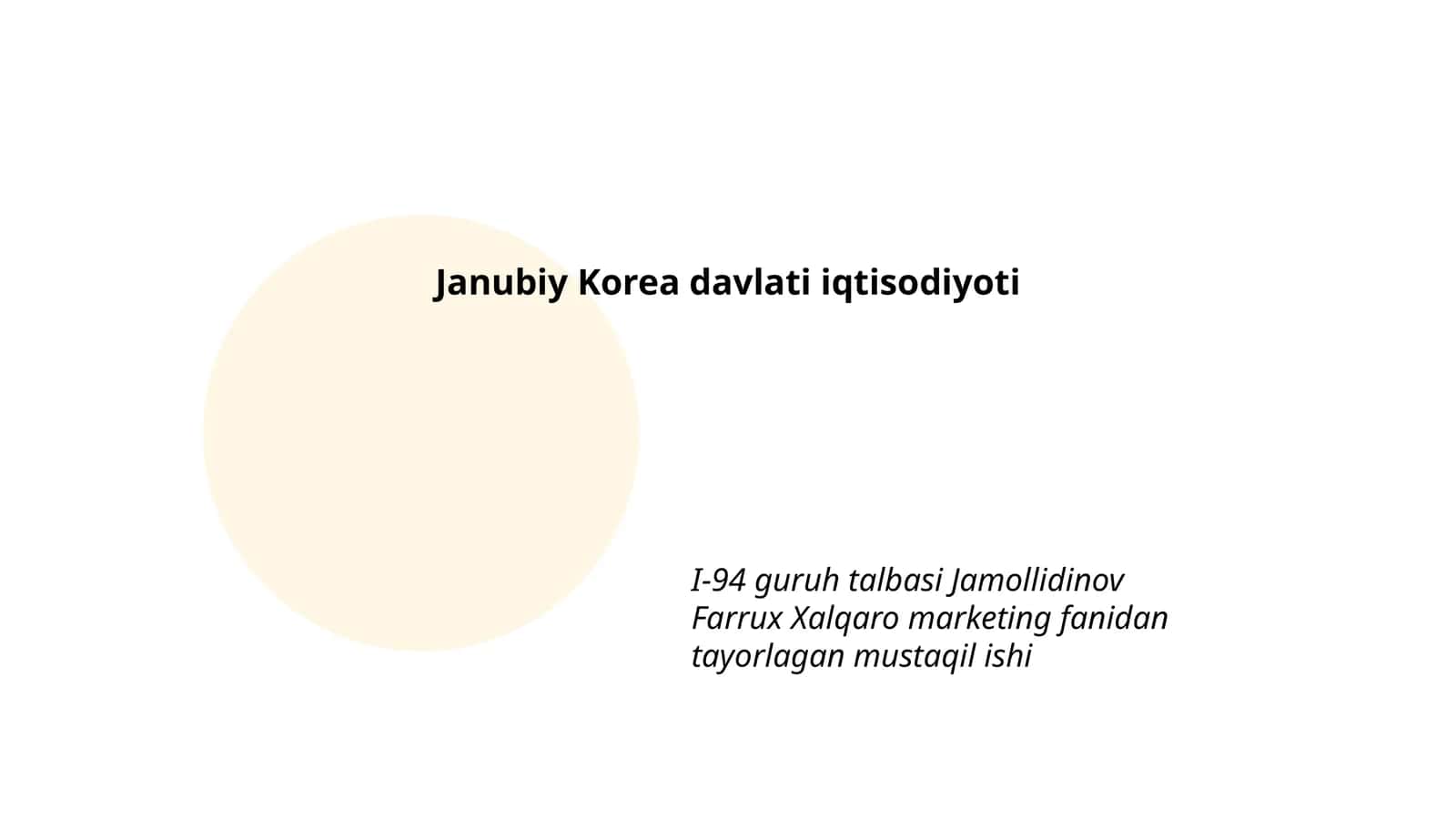 Janubiy Korea davlati iqtisodiyoti