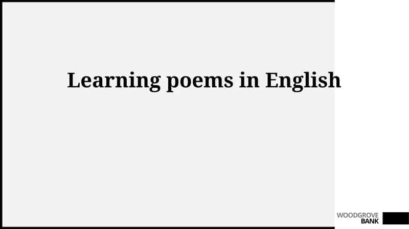 Learning poems in English