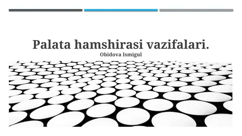 Palata hamshirasi vazifalari