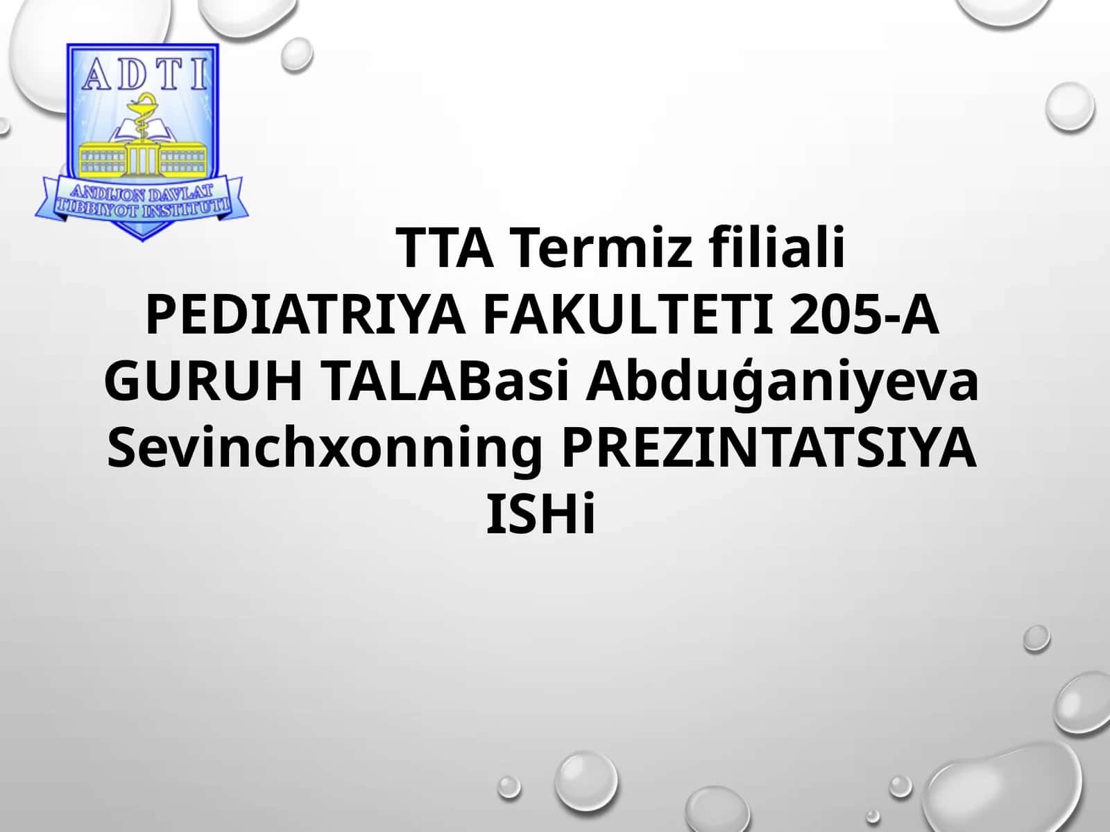 PEDIATRIYA FAKULTETI