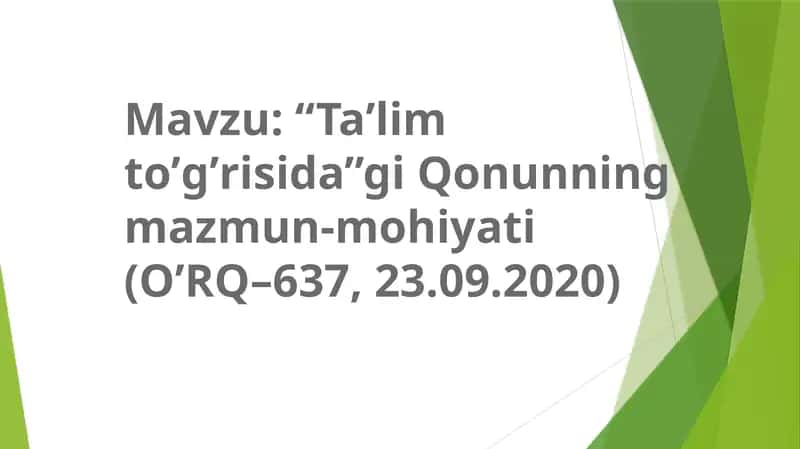 Taʼlimtoʼgʼrisida Qonun