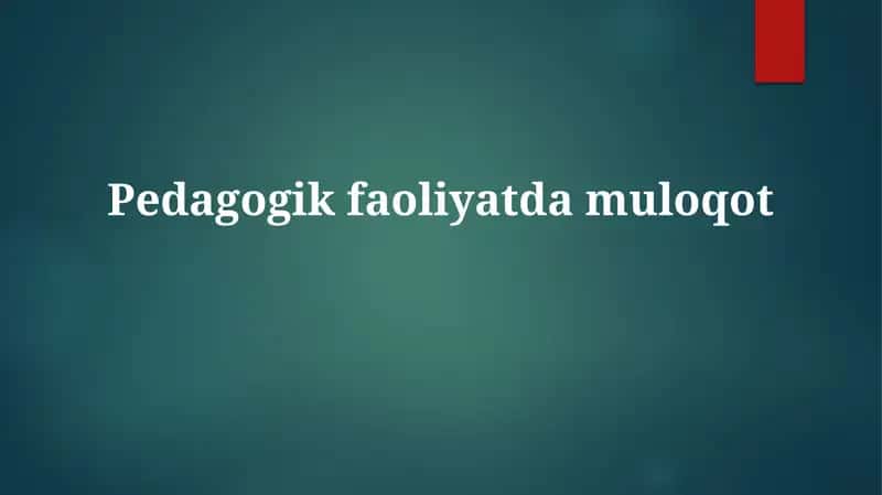 Pedagogik kommunikatsiya
