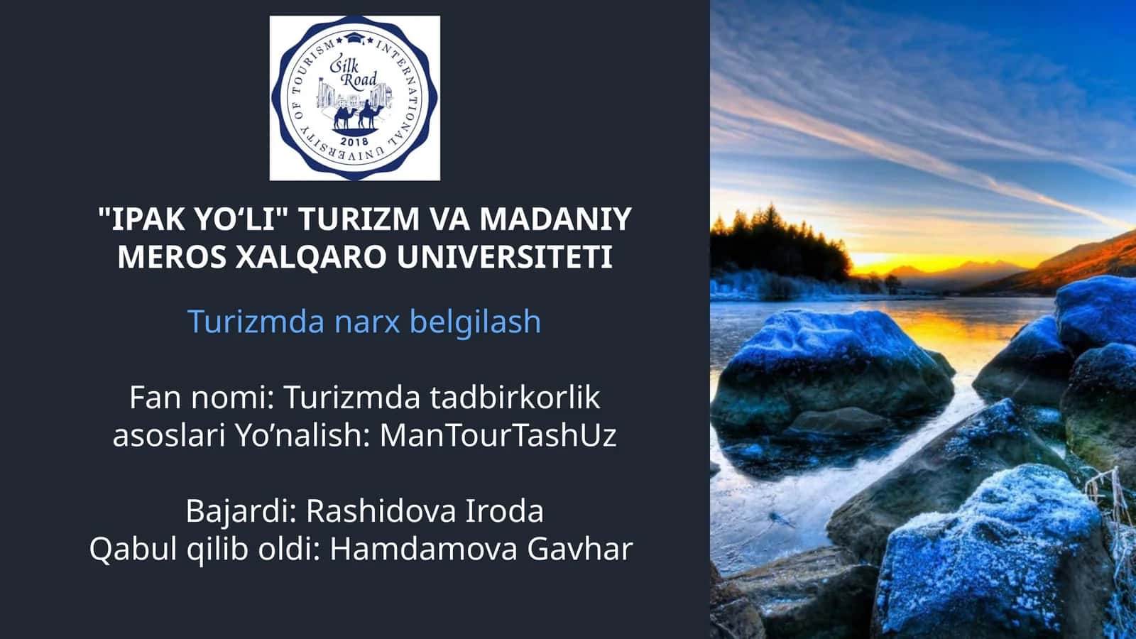 Turizmda narx belgilash