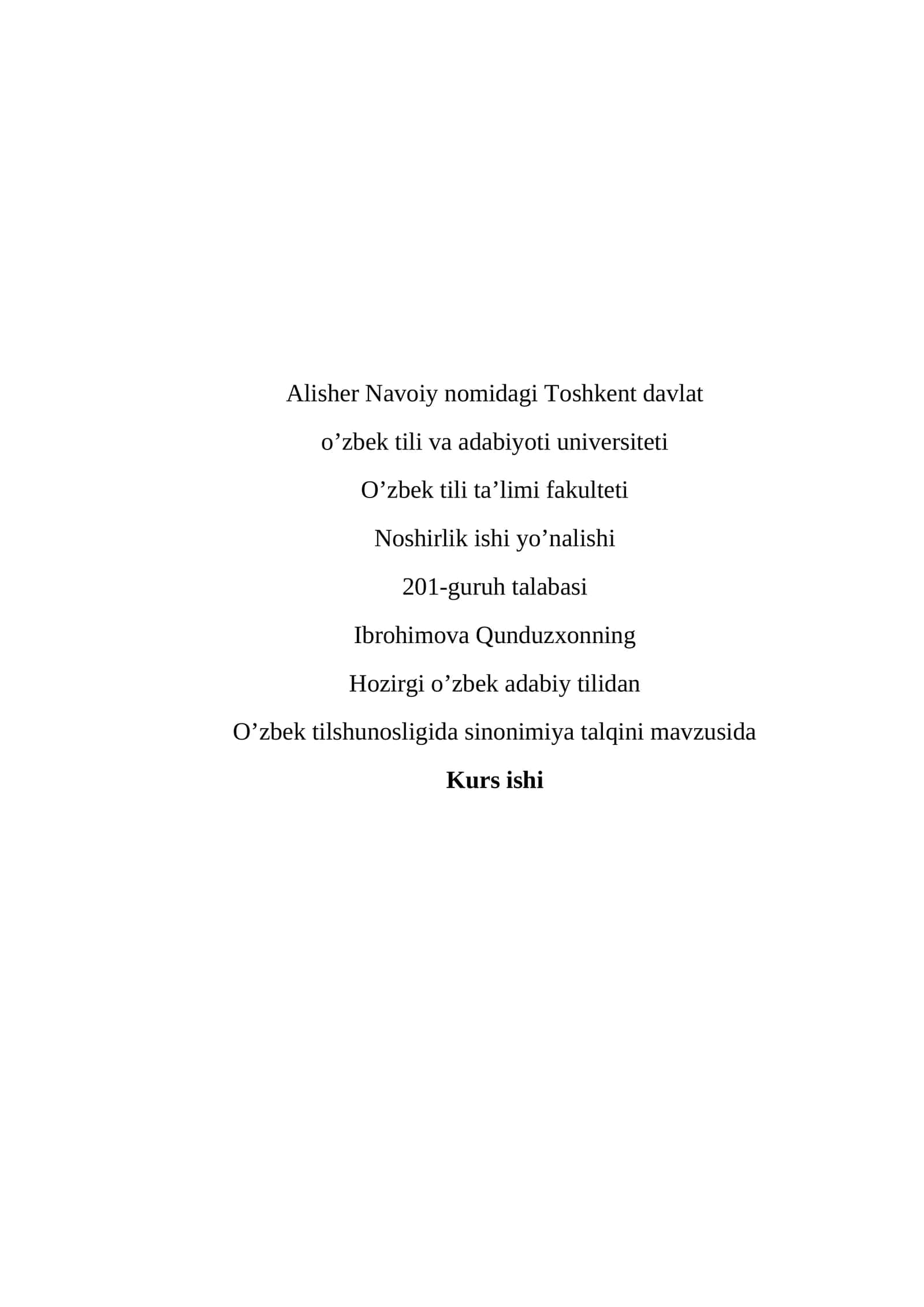 O'zbek tili ta'limi - Sinonimiya talqini