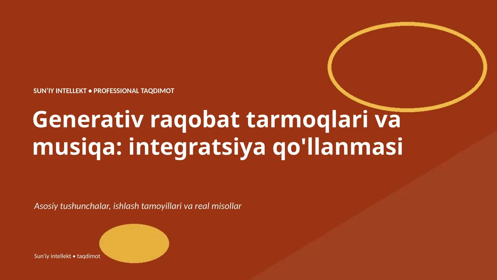 Generativ raqobat tarmoqlari va musiqa: integratsiya qo'llanmasi