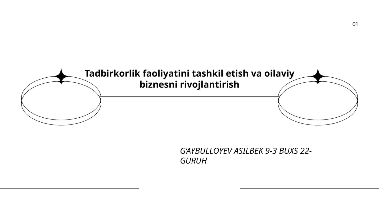 Tadbirkorlik faoliyatini tashkil etish va oilaviy biznesni rivojlantirish