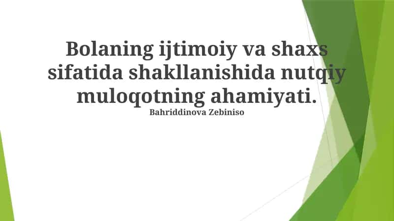 Muloqot ko'nikmalarini rivojlantirish