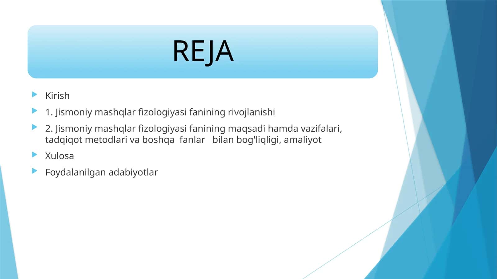 Jismoniy mashqlar fizologiyasi fanining maqsad hamda vazifalari