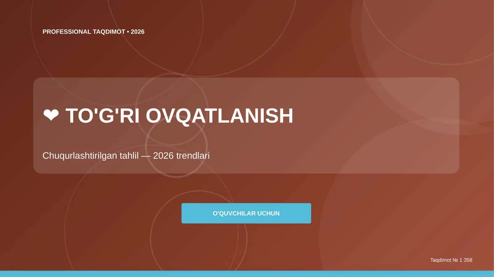 TO'G'RI OVQATLANISH