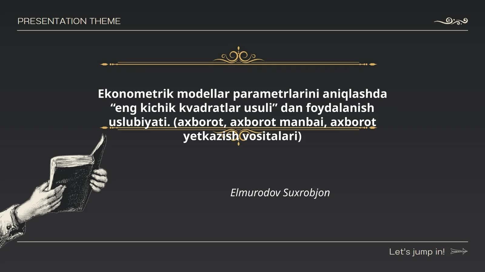 Ekonometrik modellar parametrlarini aniqlashda “eng kichik kvadratlar usuli” dan foydalanish uslubiyati