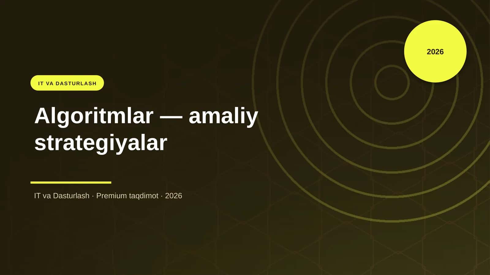 Algoritmlar — amaliy strategiyalar