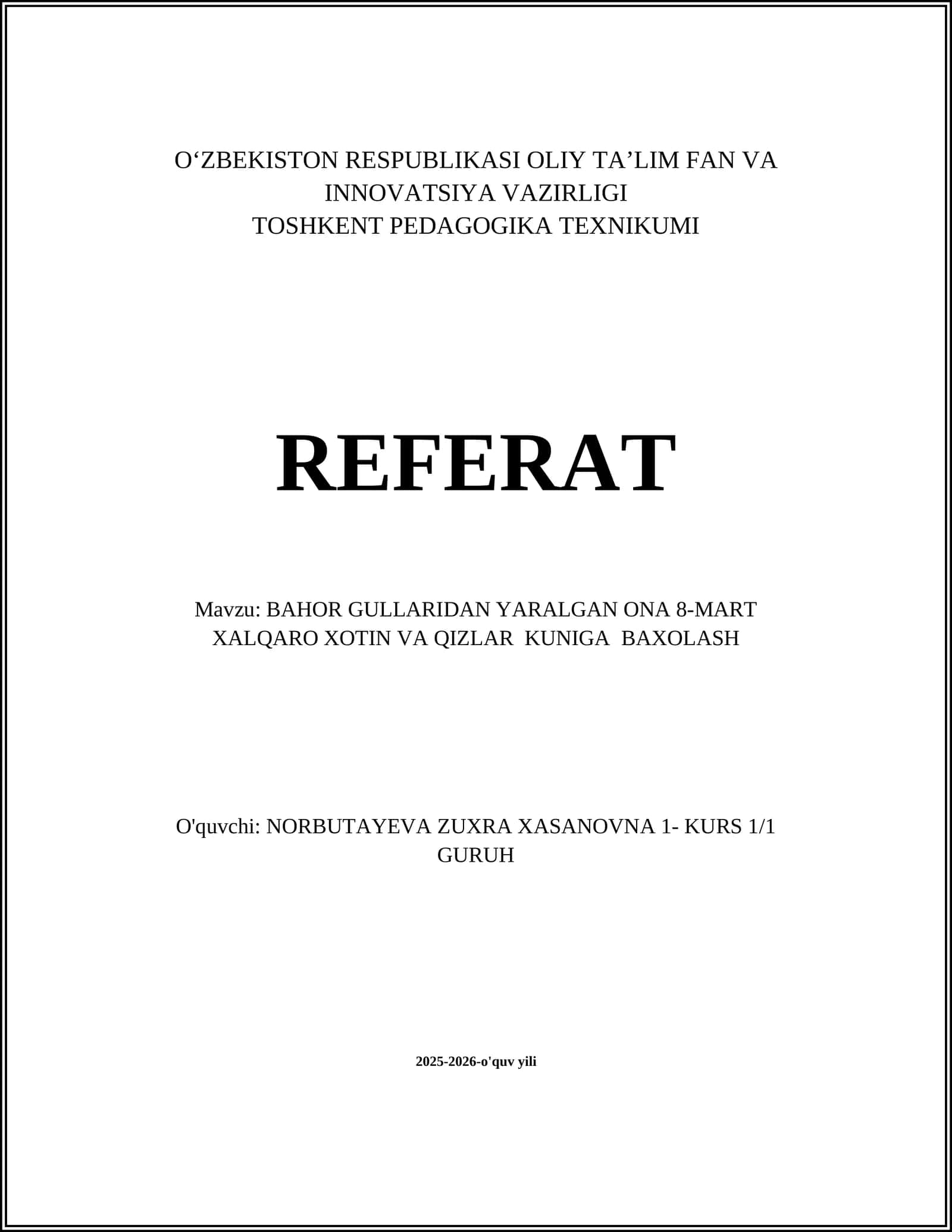 Bahor Gullaridan Yaralgan Ona 8-Mart Xalqaro Xotin va Qizlar Kuniga Baxolash