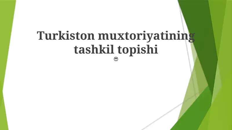 Turkiston muxtoriyatining tashkil topishi