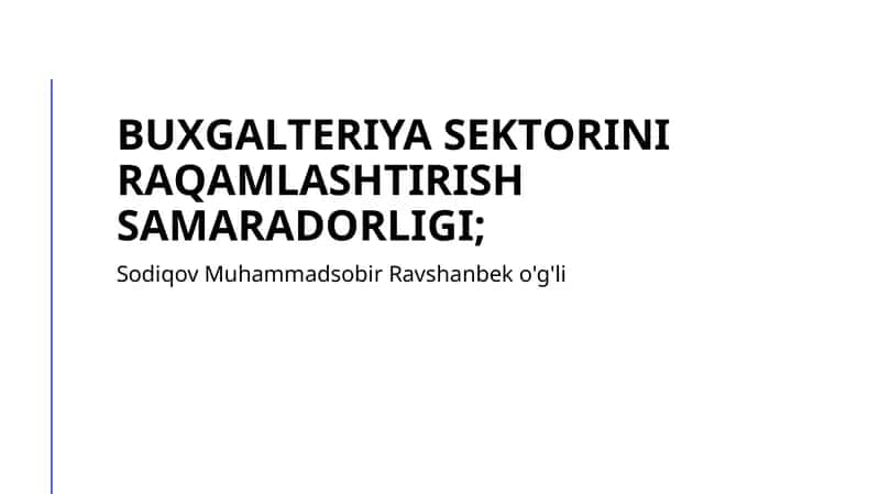 Raqamli texnologiyalar va buxgalteriya