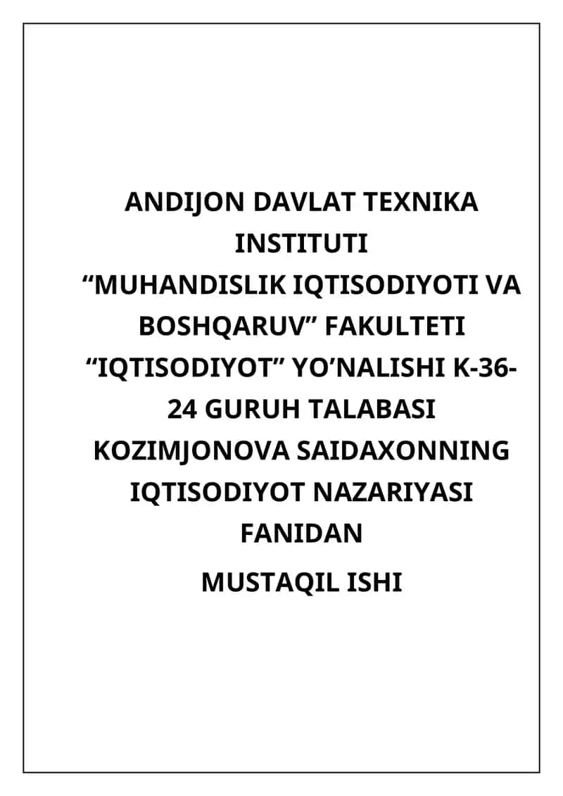 Jahonning global iqtisodiy muammolari