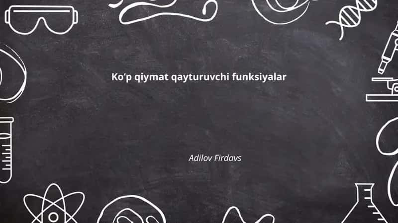 Koʻp qiymat qayturuvchi funksiyalar